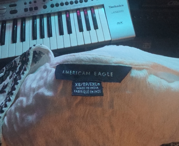 American Eagle Outfitters Black and White Embroidered Blouse - Picture 3 of 3